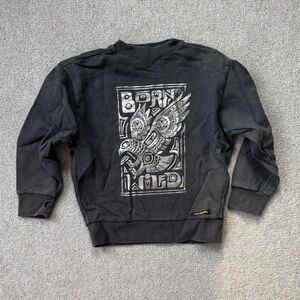 Finger In The Nose Black Graphic Crewneck Sweater